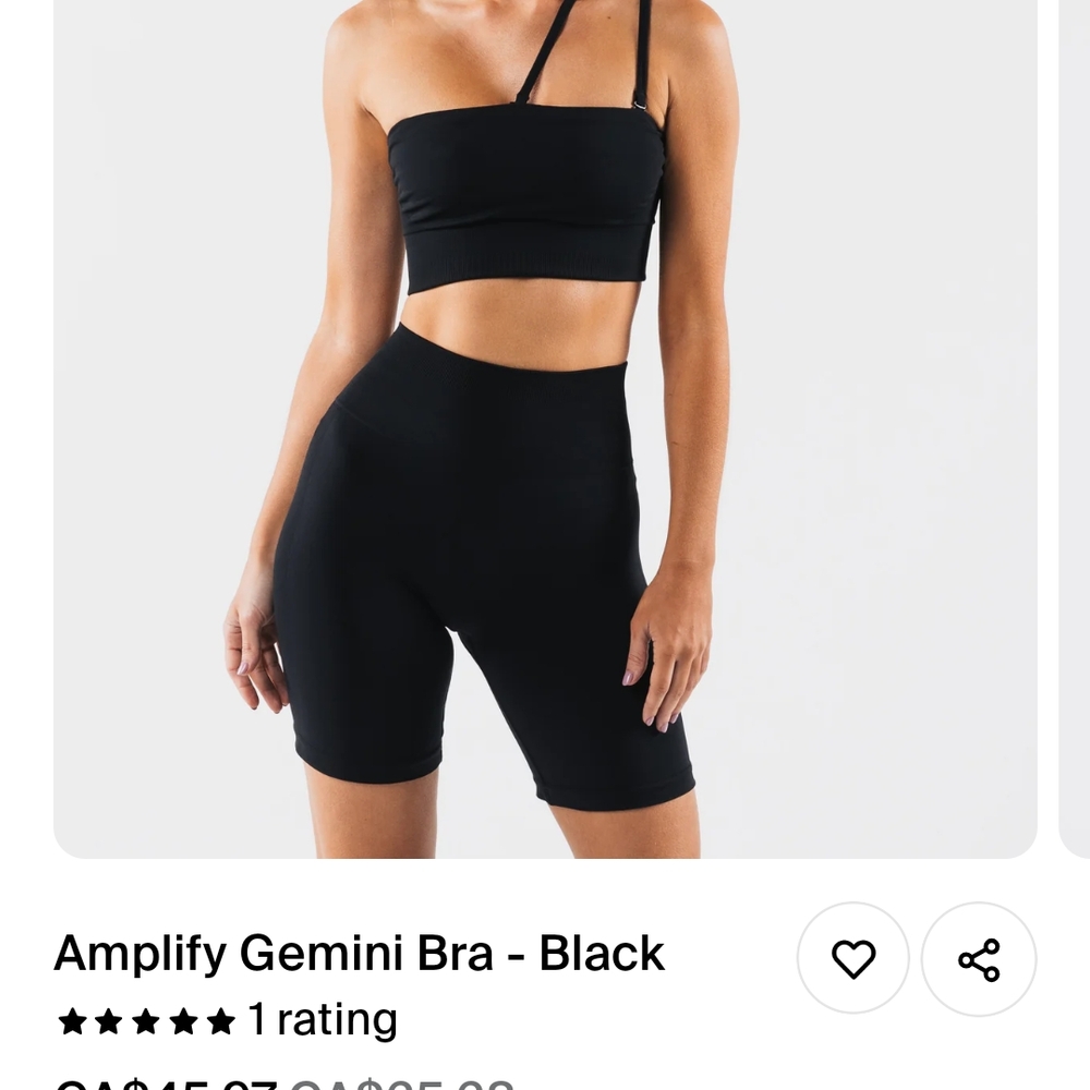 Black Amplify Gemini Bra and Shorts Set